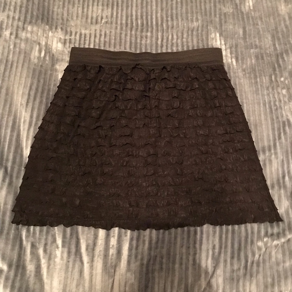 Black Ruffle Mini Skirt